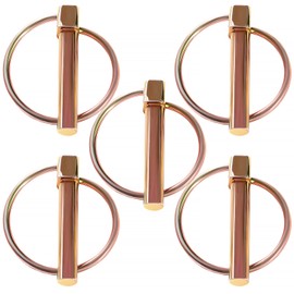 YIXISI Lynch Pin 8 mm Folding Pins, Round Folding Plug, Galvanised Steel Folding Pins, Safety Folding Pin for Boat, Trailer, Tractor, Trolley, Lawnmower, Pack of 5