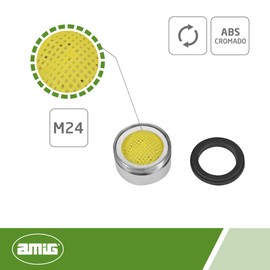 Amig - Atomiser Plug Mod.9911 for Sink or Kitchen Sink | Dimensions: M24 | Ideal Aerator for Water Saving | Quick and Easy Installation with Thread