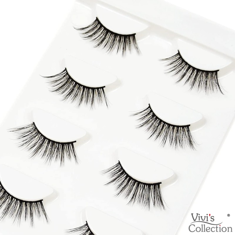 Vivis Half False Lashes 3D Faux Mink Corner Eyelashes Natural