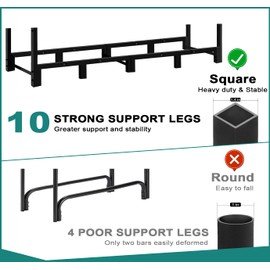 Fandature 8Ft Firewood Rack Adjustable Fireplace Wood Holder For Outdoor Indoor Storage Log-Heavy Duty Fire Log Lumber Stand Stacker, Black