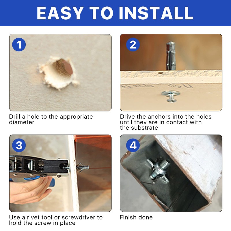 Elesunory 30 Pcs M4, M5, M6 Jack Nuts - Insert,