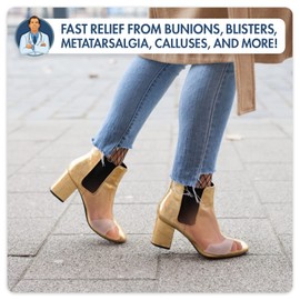 Dr. Frederick's Original Open Toe Sleeves | Half Toe Sleeve Metatarsal Pads | 4 Pieces | Ball of Foot Cushions | Great for Calluses and Blisters | for Men and Women | Perfect for High Heel Shoes