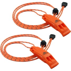 LuxoGear Emergency Whistles with Lanyard Safety Whistle Survival Shrill Loud Blast for Ka