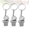 Mipcase 3 Pcs Stainless Steel Basketball Net Frame Keychain Creative