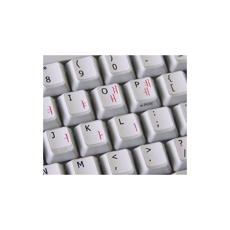 4Keyboard Korean-English Matte Non-Transparent Keyboard Stickers White Background for Desktop,