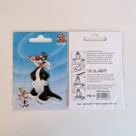 Iron on Patches - Looney Tunes Sylvester - Black - 7,6x5,2cm - Application Embroided Patch Badges