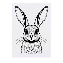 'Long Eared Hare Rabbit' Temporary Tattoo - Water Resistant, Skin-Safe, Non-Toxic Transfer (TO00078283)