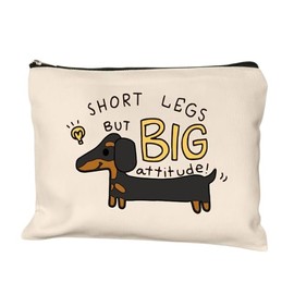 Dachshund Dog Funny Print Makeup Bag Zipper Bag, Travel Cosmetic Bag, Pen Bag, Stationery Supplies Bag, Multifunctional Bag, Gift for Friends