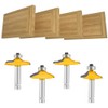 LEATBUY 1/4-Inch Shank Door&Drawer Front Edging Router Bit Set 4