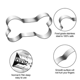 KSPOWWIN 5 Pieces Dog Bone Cookie Cutter, Stainless Steel Cookie Biscuit Cutter Set