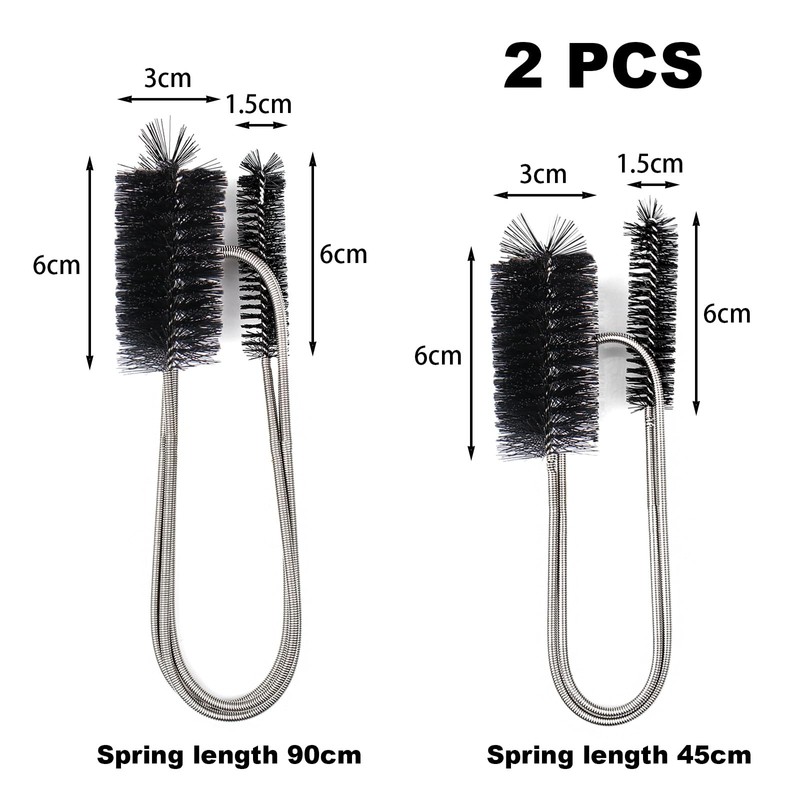 Pack of 2 pipe brushes, drain brush, hose brush, cleaning