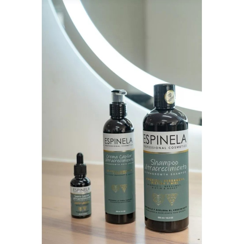 Espinela Kit Ultracrecimiento (shampo, Suero,crema, Cepillo Incluido)