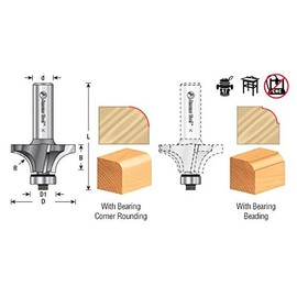 Amana Tool - 49505 Carbide Tipped Corner Round 1/4 Radius x 3/4 Dia x 1/2 x 1/4" Shank