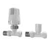 iBathUK | White Thermostatic Straight Radiator Valves 15mm Central Heating