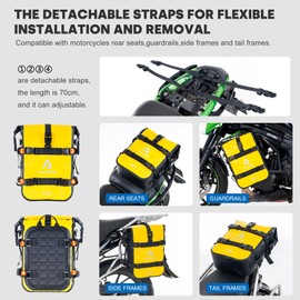 ARMOURAIN Motorcycle Bumpers Bag Waterproof 6L 8L 15L Motor Crash Bar Bag with Shoulder Strap Motorcycles Side Frame Bag Riding Tools Accessories(8L Yellow)