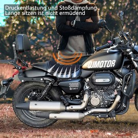 AriKroii Motorcycle seat cushion with wave-shaped and innovative protection in TPE gel cushion, comfortable and breathable, shock absorption and pressure reduction and comfortable for long periods