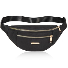 Fanny Pack Waist Pack for Women, Cross Body Bag Jogging Pouch Belt Bag for Outdoors Traveling Hiking - Black