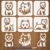 FINGERINSPIRE 6PCS West Highland White Terrier Stencils with Brush 15x15cm