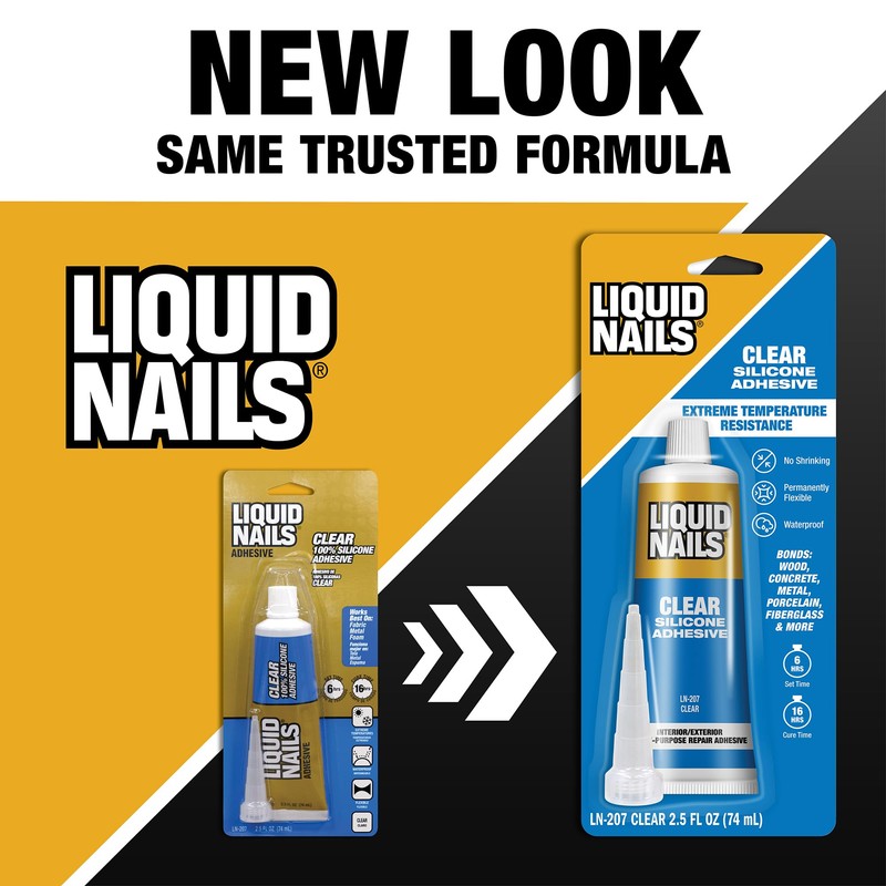 Liquid Nails Clear Small Projects Silicone Adhesive, 2.5 oz