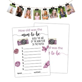 Baby Shower Games - How Old Was The Mom-To-Be Card Game - Baby Shower Game - the Mommy-To-Be Age Game - Pregnancy Accounment/Gender Reveal Party Supplies Decorations(01)
