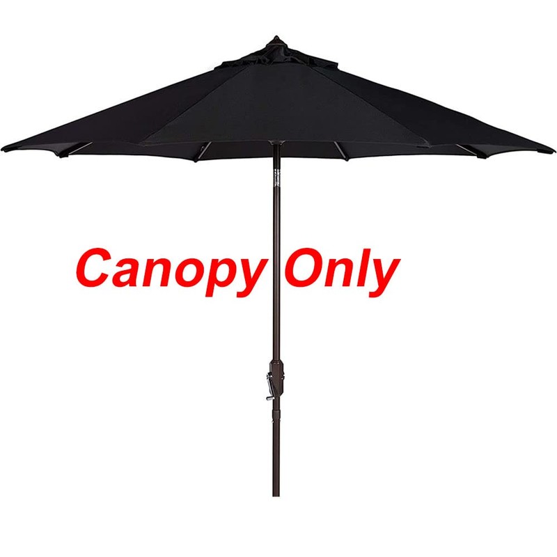 Bayside21 Black Umbrella Replacement Canopy for 9 ft 8 Ribs