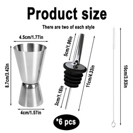 Shot Measure, Spirit Measures 25ml 50ml, Stainless Steel Spirit Measure Durable Shot Measures for Spirits for Bartending Home Bar and Professional Use (2cps（Silver）)