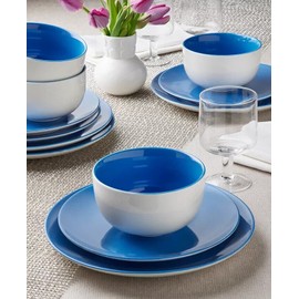 THE CELLAR Blue 12-PC. DINNERWARE SET   NEW!!!!!!