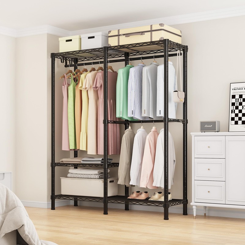 Higeego H18 Garment Rack for Hanging Clothes, 3 Tiers Portable