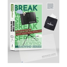 Sound Reflect Breakwind Series - WIND PROTECTOR FOR MUSIC STANDS. A practically invisible solution for outdoor concerts. Music Accessories. Pros Gigs, School Bands, Ensembles, and Orchestras. (1-PACK)