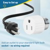 ENATECLITE 3-Prong Light Socket to Plug Adapter,E26/E27 Light Socket Outlet,2/3