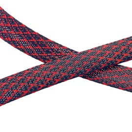 Aibole 25Ft-3/8 Black＆Red Cable Management Cord Protector Braided Wire Loom Braided Cable Sleeve for Television, Audio, Computer Cables, Prevent Pet from Chewing Cords…