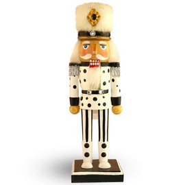 Nutcracker Ballet Gifts, Christmas Nutcracker Soldier, Woodsman Wooden Figure Decoration with Jacket, Top Hat and Staff for Holiday Home Decor, Ideal Xmas Ornaments, Natural Wood Grain 10 Inch
