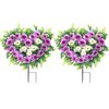 Lodou 2 Sets Artificial Cemetery Flowers, Grave Memorial Flowers with
