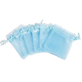 x 50 Large 12x17 Blue Organza Gift Bags Wedding Favours Jewellery Drawstring Party Gift Bags Pouches