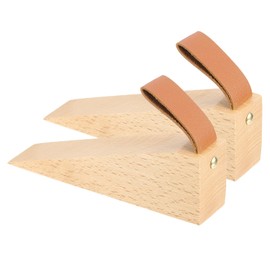 sourcing map 2Pcs Wood Door Stopper, Non-Slip Solid Wood Door Wedges Hanging Door Stopper for 0.2-2" Door Bottom Seam House Hotel Cabin