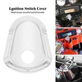 HDBUBALUS Motorcycle Ignition Switch Cover Switch Decorative Cover Fit for Harley Electra Road Street Glide 2007-2013 Chrome