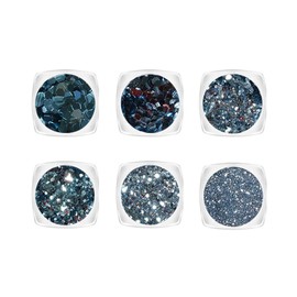 YOFASEN Pack of 6 Chunky Glitter Face Glitter Nail Art Accessories Glitter Crafts Sequins Mixed Set Cheeks Lips Makeup DIY Decor Sequins Blue 1