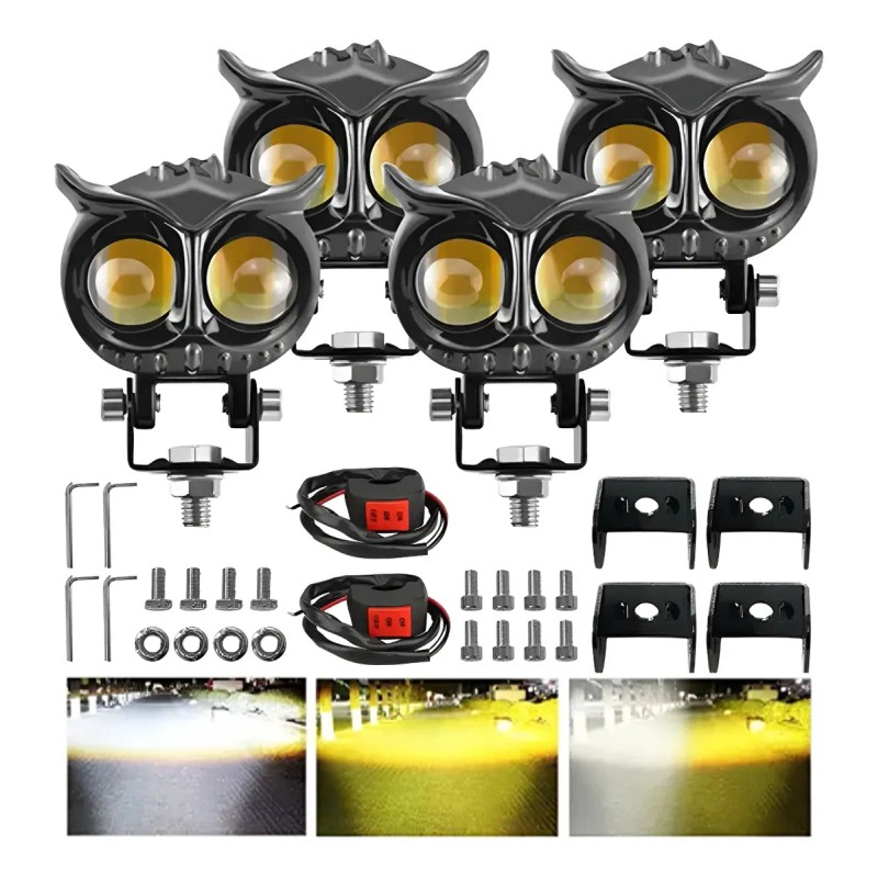 4pcs Luces Led Para Faros Motos Luz Auxiliares Lupa Autos