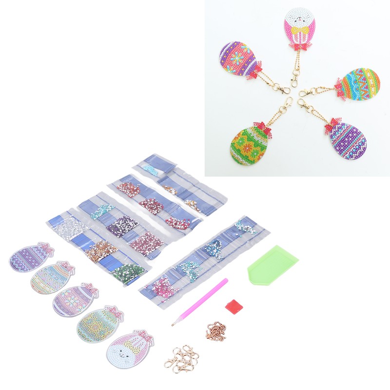 5pcs Diamond Painting Keychain Kit Handmade DIY Cute Shape 5D