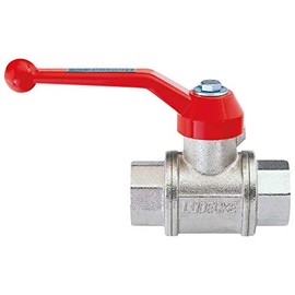 KM 38 T Lüdecke Ball Valve Nickel-Plated Brass Lightweight 2 x R 3/8 Inch Internal Thread Stop Valve