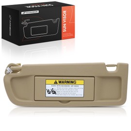 A-Premium Driver Left Side Sun Visor Compatible with Honda Civic 2009 2010 2011 - Without Vanity Light, with Vanity Mirror, Beige Color - Replaces 83280SNAA01ZF, 83280-SNAA0-1ZF