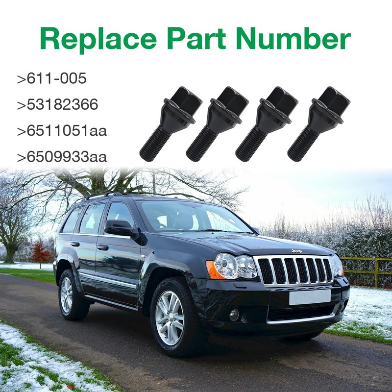 20 Pcs Upgrade 611-005 6511051AA Wheel Lug Bolts M12x1.25 19mm