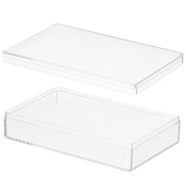 PATIKIL Acrylic Box with Lid 4.33" x 2.76" x 0.98", Clear Acrylic Display Boxes Plastic Square Cube Containers Storage Organizer for Candy Tiny Jewelry Artwork Display