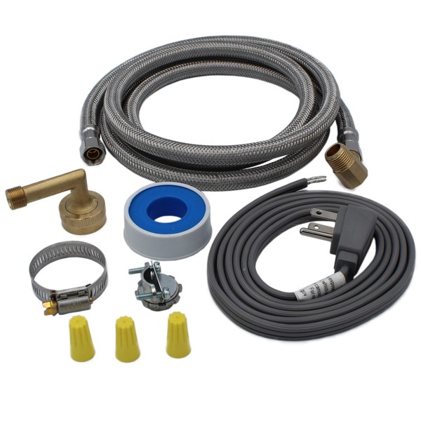 Supplying Demand 6572 - Kit de instalación universal para lavaplatos, manguera de acero inoxidable, cable de alimentación de 6 pies