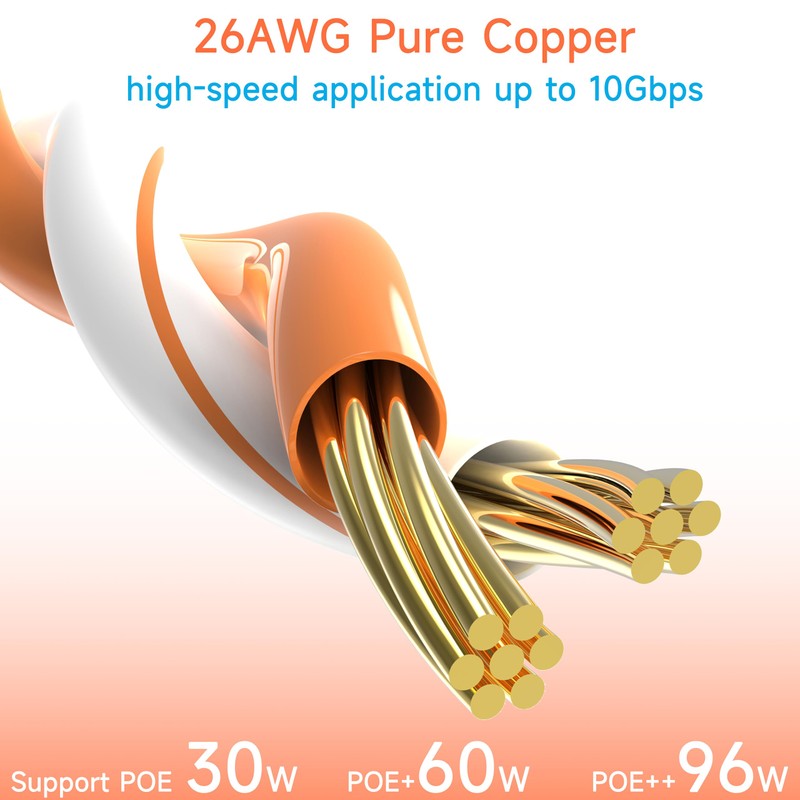 Lysymixs Cat6 Ethernet Patch Cable 10 ft (10 Pack), Cat6