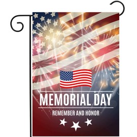 Pickako USA Patriotic American Flag Memorial 4th of July Day Remember Honor Garden Yard Flag 12 x 18 Inch, Double Sided Outdoor Decorative Welcome Flags Banners for Home House Lawn Patio