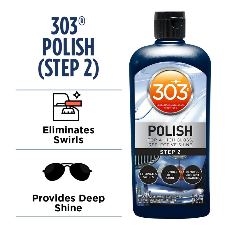 303 Polish - for High Gloss, Reflective Shine - Eliminates
