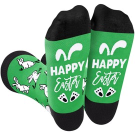 Happy Easter Socks for Men Teenage Boys Son - Funny Easter Eggs Bunny Rabbit Animals Sock Gifts for Adults Dad Brother - Novelty Fun Funky Birthday Christmas Gift Ideas Party Bag Stocking Fillers