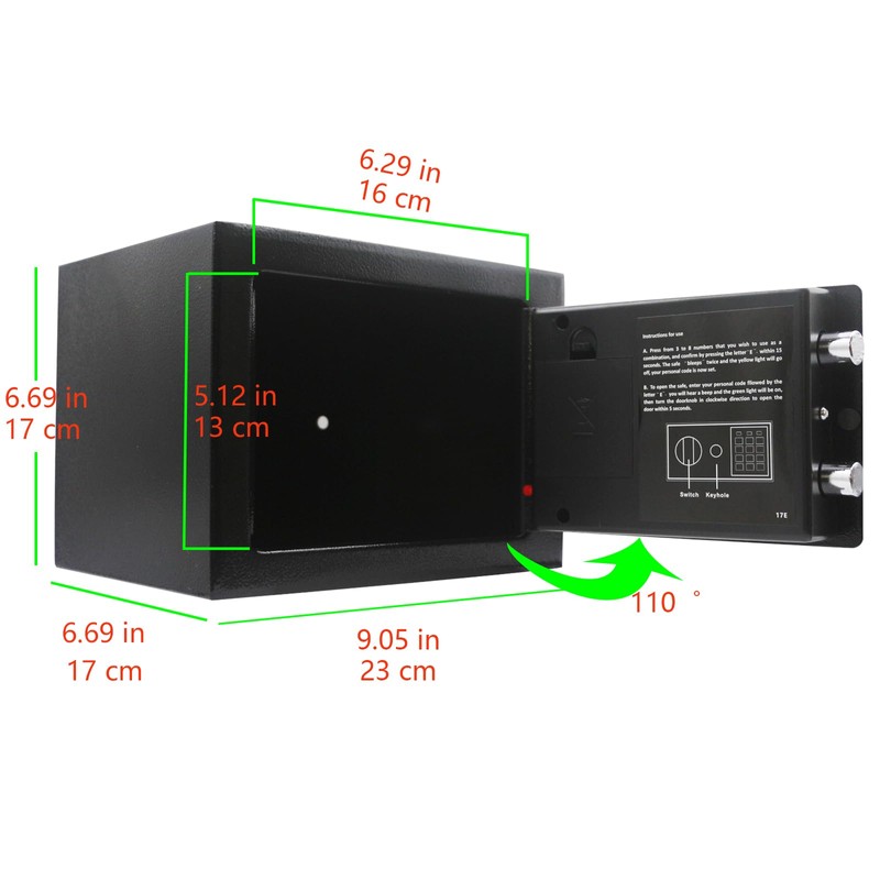 Heroecol Key and Electronic Security Safe Box Digital Deposit Box