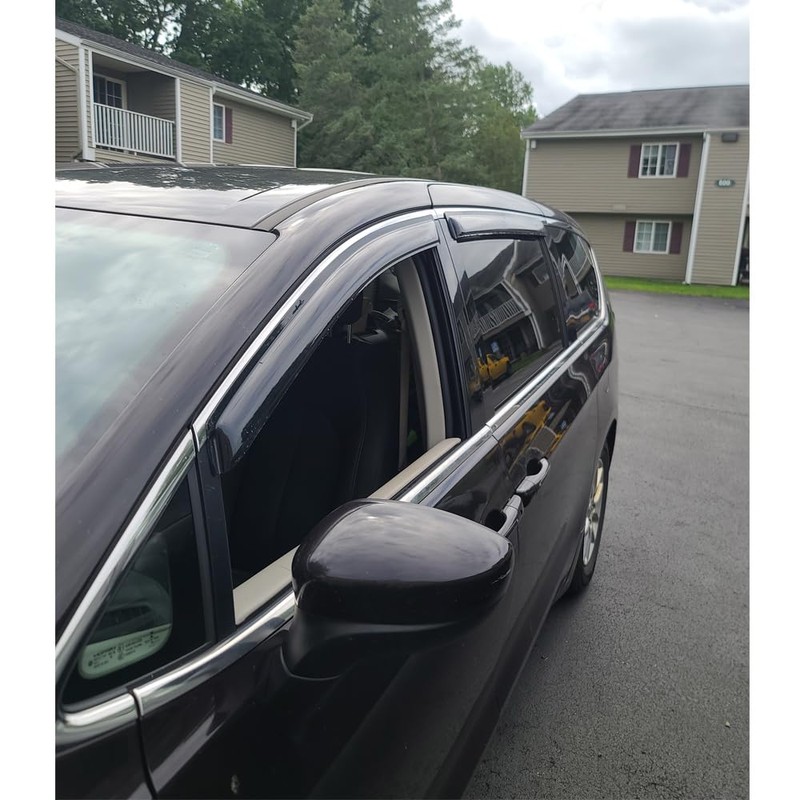 Puermto 94511 Sunproof Waterproof Side Window Wind Deflector, 4pcs Protective